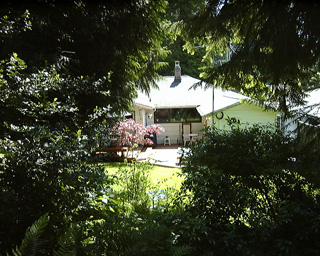 House and deck, from back garden.