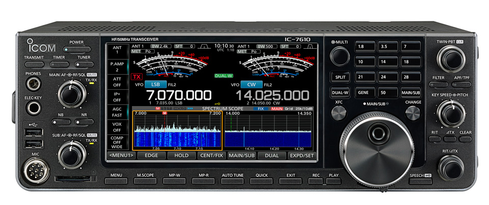 The IC-7610. Photo courtesy Icom Inc. Click for larger image.