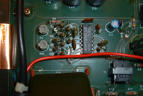 Fig. 3: Adjustment points (IC-PS30 REG board). Photo courtesy K5JN.